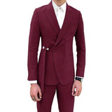 CINESSD     New Style Men Suits White Groom Tuxedos Peak Lapel Groomsmen Wedding Best Man 2 Pieces ( Jacket + Pants + Tie ) D73