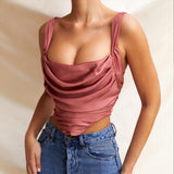Cinessd  Crop Top Women 2022 New Arrivals Peach Sexy Bodycon Top House Of Cb Draped Outifts Corset Crop Top Party Club