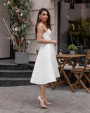 Cinessd Back to school Simple Sweetheart Satin Wedding Dress 2022 Short Beach Bridal Gown Knee-Length Vestidos De Noiva Undefined Online