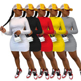 Autumn Women Dress Backless Long Sleeve Mini Dresses Party Night Clubwear Soild 5 Color vestidos