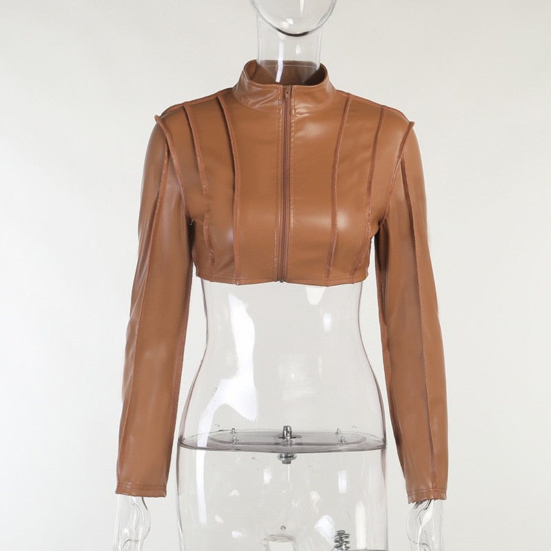 Cinessd  Fashion Long Sleeve PU Leather Women's Autumn Winter Jacket Coat Casual Short Zipper Jackets For Women 2022 Streetwear Outerwear
