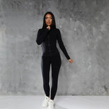 Cinessd  Tracksuit Women Outfits Zipper Tops 2022 Skinny Pants Suits Black Sporty Matching Sets Fall Streetwear 2 Two Piece Sets