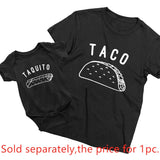 Cinessd  Taco And Taquito Funny Family Matching Tshirts Mommy And Me Shirt Summer Casual Mom And Daughter Baby Matching Tee Outfits