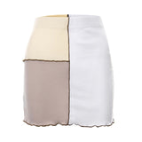 Cinessd  Fashion Ruffle Patchwork Sexy Women's Summer Skirt 2022 High Waist Splice Short Mini Skirts For Women Clothing Slim White Skirt
