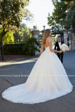 Cinessd  3/4 Sleeves Luxury Wedding Dress Ball Gown Beaded Tulle Pure White Color Sweep Train Bridal Gowns Robes De Mariage