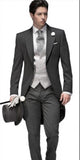 CINESSD   Morning Style Groomsmen Custom Made Groom Tuxedos One Button Men Suits Wedding Best Man Blazer ( Jacket+Pants+Vest ) C129