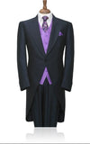 CINESSD    Morning Style Groomsmen Custom Made Groom Tuxedos One Button Men Suits Wedding Best Man Blazer ( Jacket+Pants+Vest ) C123
