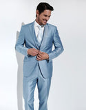 CINESSD    New Arrival Groom Tuxedo Baby Blue Groomsmen Notch Lapel Wedding/Dinner Suits Best Man Bridegroom (Jacket+Pants+Tie+Vest)B333