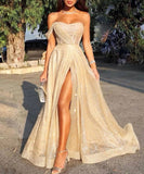 Cinessd  Prom Dresses Long 2022 Side Slit Formal Dresses Vestidos De Gala