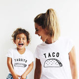 Cinessd  Taco And Taquito Funny Family Matching Tshirts Mommy And Me Shirt Summer Casual Mom And Daughter Baby Matching Tee Outfits