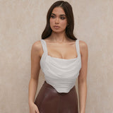 Cinessd  Crop Top Women 2022 New Arrivals Peach Sexy Bodycon Top House Of Cb Draped Outifts Corset Crop Top Party Club