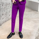 CINESSD   Fashion Boutique Solid Color Business Mens Formal Suit Pants Groom Wedding Dress Pants Slim Male Trousers