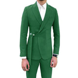 CINESSD     New Style Men Suits White Groom Tuxedos Peak Lapel Groomsmen Wedding Best Man 2 Pieces ( Jacket + Pants + Tie ) D73