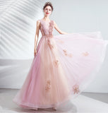 Cindssd  prom dresses evening gown lace up tulle a-line vestido pink plus size sleeveless beading dress