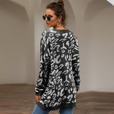 Back To School New Leopard Knitted Long Sweater Pullovers Women Thick Loose Casual Autumn Winter Sweater Jumper Top Femme 8 colors
