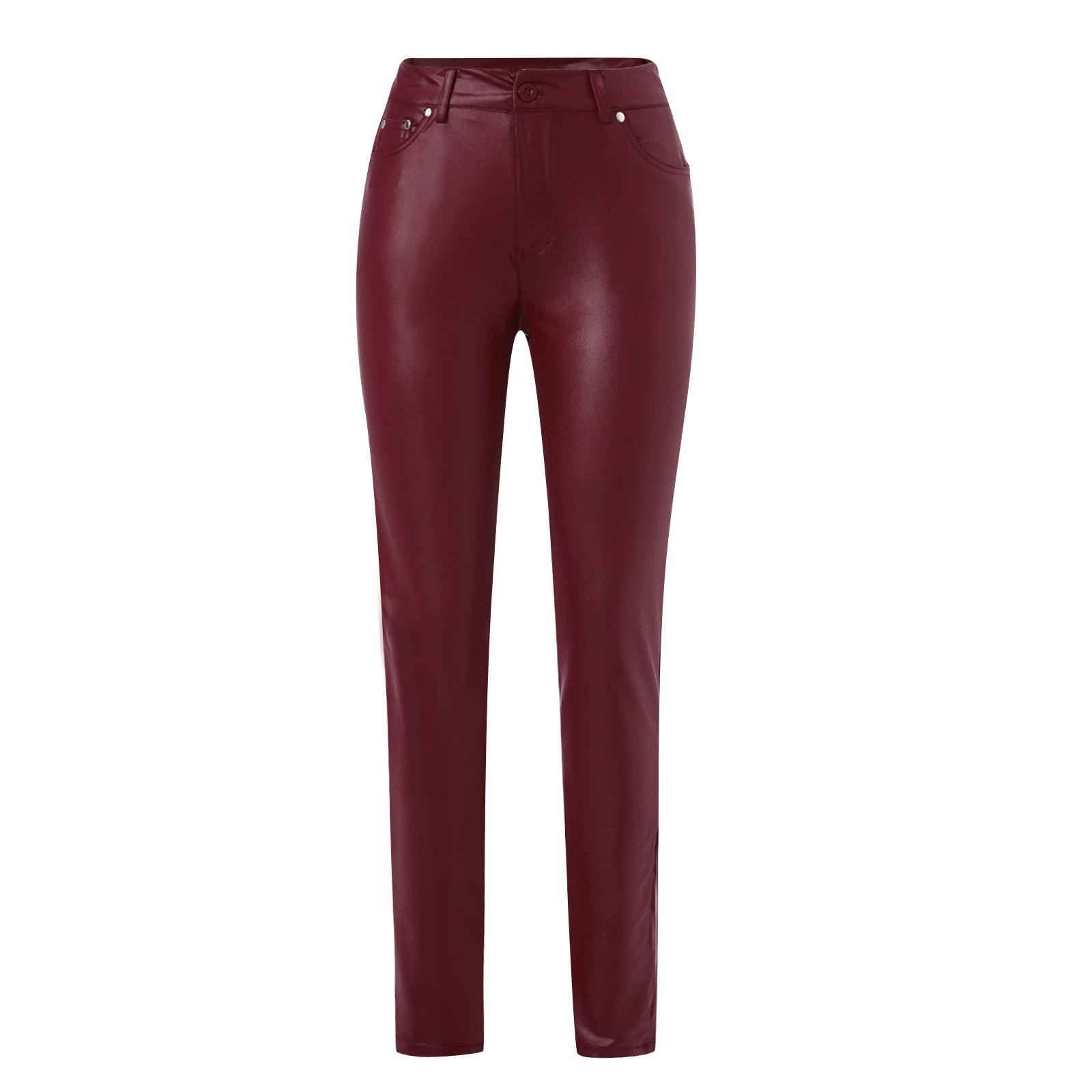 Cinessd  Female Leather Leggings Pants Girl Solid Small Feet Fashion Pants Stretch Trousers Slim Fit Autumn High Waist Casual Pants
