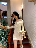 Cinessd - Winter Wonderland Pom Dress ~ HANDMADE