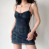 Cinessd - Vintage Quilt Mesh Slip Dress