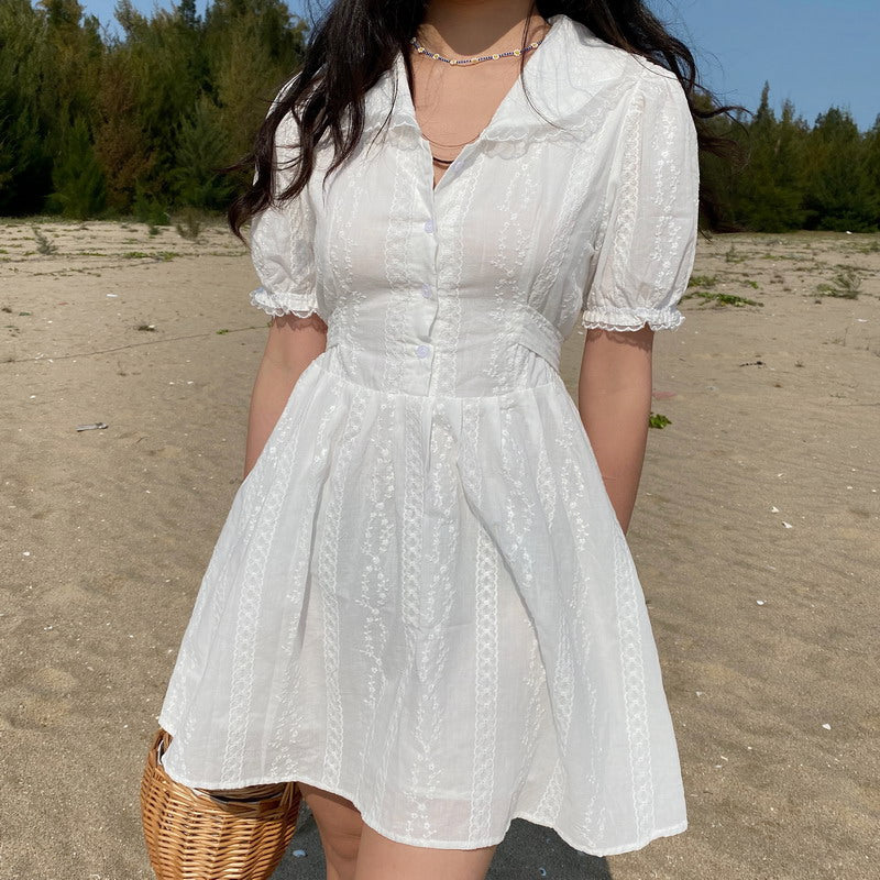 Cinessd - Arlene Milkmaid Lace Dress
