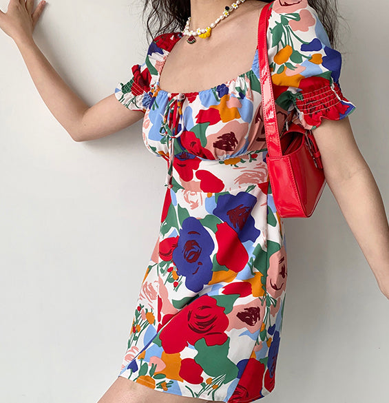 Cinessd - Fleur Art Puff Dress