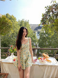 Cinessd - Magical Meadow Floral Romper Dress ~ HANDMADE