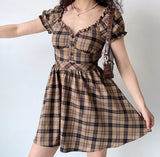 Cinessd - Zandria Plaid Bustier Dress ~ HANDMADE