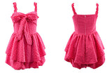 Cinessd - Raspberry Plaid Bow Romper ~ HANDMADE