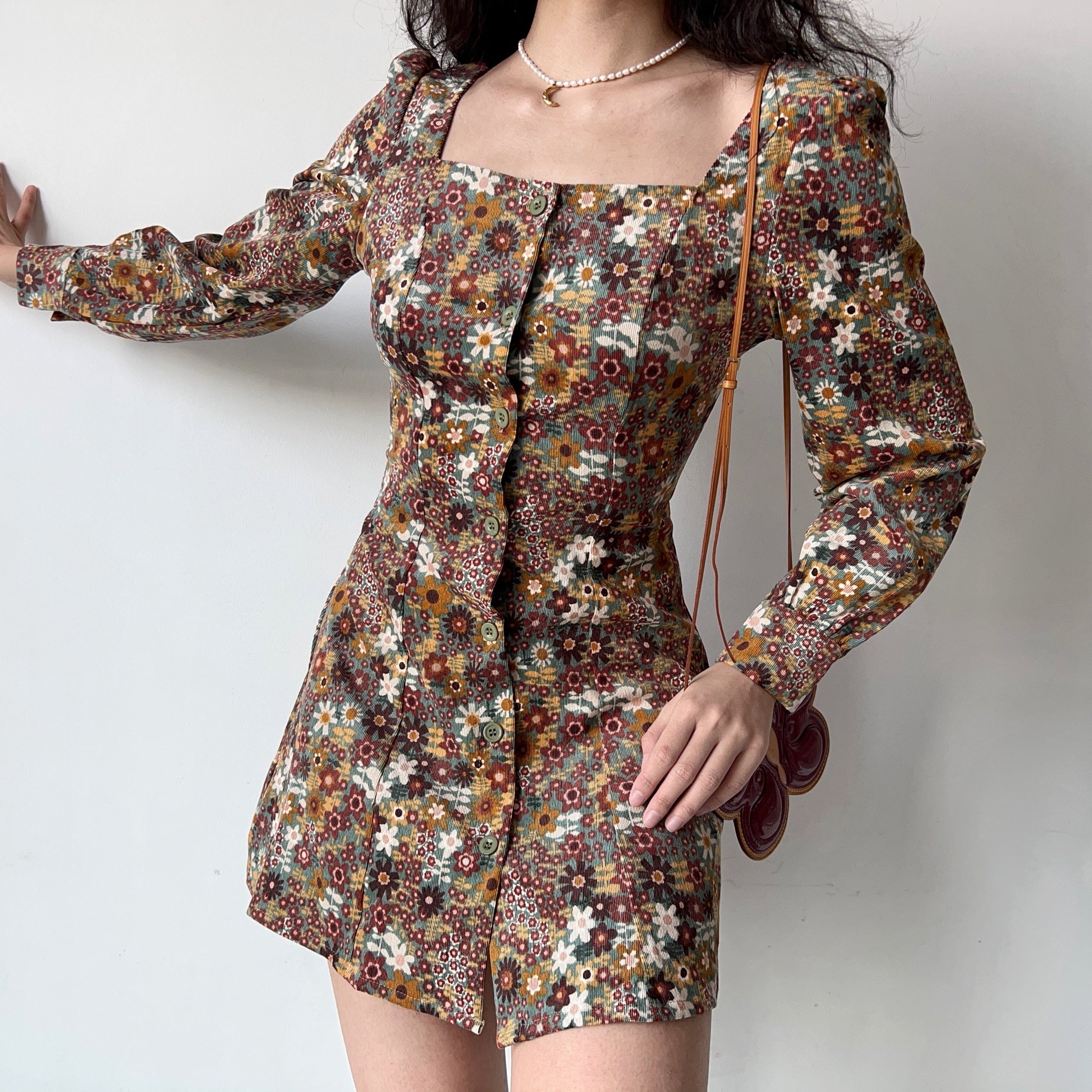 Cinessd - French Quilt Floral Dress