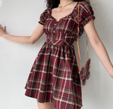 Cinessd - Zandria Plaid Bustier Dress ~ HANDMADE