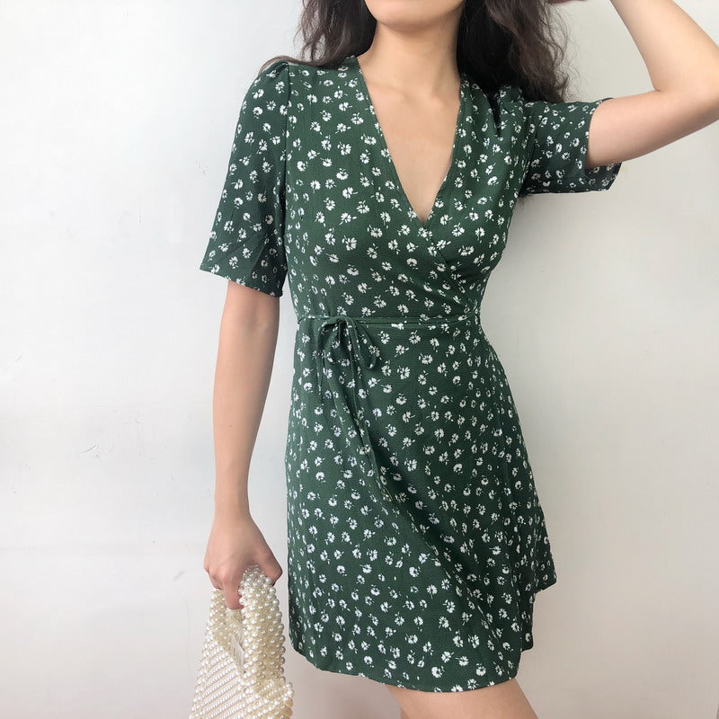 Cinessd - Argentina Wrap Dress // Chive Green