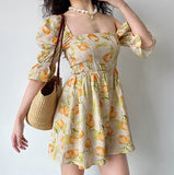 Cinessd - Sweet Clementine A-Line Dress ~ HANDMADE