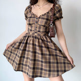 Cinessd - Zandria Plaid Bustier Dress ~ HANDMADE