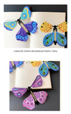 The little butterfly that can fly with rubber band power pupates into a butterfly. The butterfly of freedom is a new and peculiar children's magic props small toy. girlfriend gift school season gift friend gift.