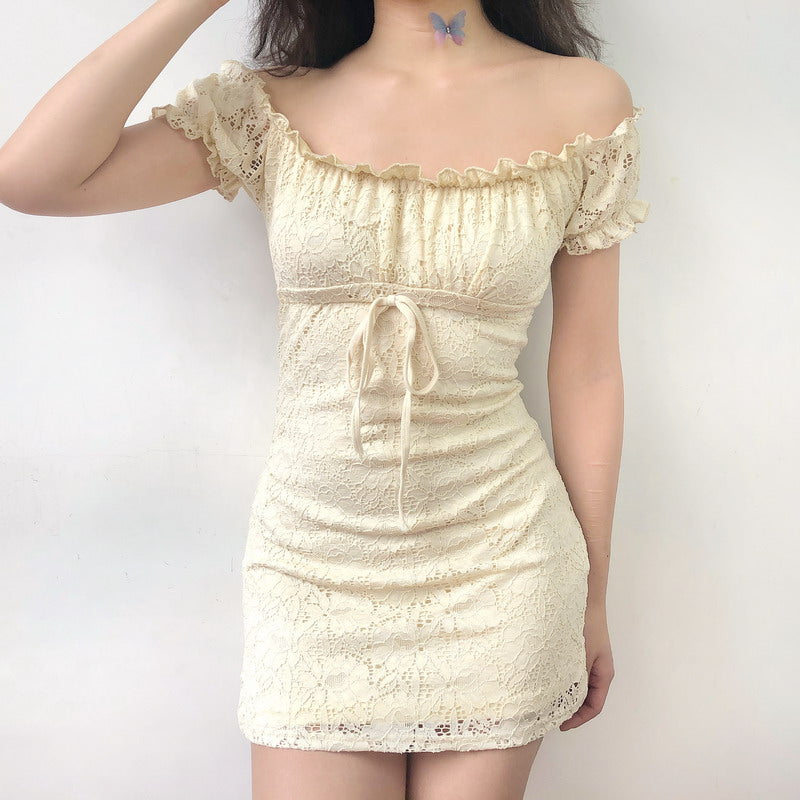 Cinessd - Cream Tea Lace Dress