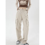 Cinessd Back to school outfit Vintage High Waist Cargo Pants Women Streetwear Hip Hop Casual 2022 Summer Wide Leg Straight Khaki Baggy Bottoms Casual Pants