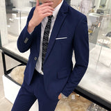 CINESSD     New Men's Business Casual Blazers 3 Piece Suits Set Coat Vest Pants / Wedding Banquet Work Blazer Jacket Trousers S-4XL