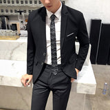 CINESSD     New Men's Business Casual Blazers 3 Piece Suits Set Coat Vest Pants / Wedding Banquet Work Blazer Jacket Trousers S-4XL