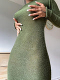 Cinessd New Knitted Bodycon Dress Fairy Grunge Casual Fashion Streetwear Women Autumn Y2K Solid O-Neck Long Sleeve Maxi Dresses