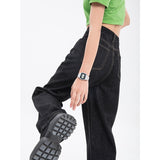 Cinessd  Woman's Jeans High Waist Summer Wide Leg Denim Trouser Baggy Street Chic Design Ladies Casual Black Vintage Straight Jean Pants