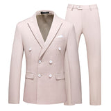 CINESSD    6XL Blazer Pants Men's Double-breasted Suit Jacket and Trousers Men's Casual Business Suits Groom's Wedding Dress Party Tuxedo