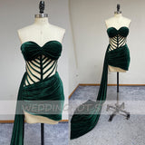 Cinessd Back to school outfit Sweetheart Velour Evening Dresses 2022 Women Green Elegant Sexy Prom Gowns Illusion Mermaid Party Dress Custom Robes De Soirée