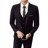 CINESSD     New Men's Business Casual Blazers 3 Piece Suits Set Coat Vest Pants / Wedding Banquet Work Blazer Jacket Trousers S-5XL