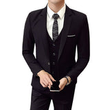 CINESSD     New Men's Business Casual Blazers 3 Piece Suits Set Coat Vest Pants / Wedding Banquet Work Blazer Jacket Trousers S-4XL