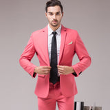 CINESSD     New Men's Boutique Business Solid Color Wedding Hostess Suits Pants / Male Evening Dress Blazers Jacket Trousers 2 Pcs Set