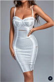 Cinessd  Sexy Woman Bodycon Bandage Dress High Quality Rayon Elegant Hollow Out Luxury Beading Minii Club Party Dress