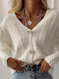 Cinessd Autumn White Knitted Open Stitch Cardigan For Women Sweater Casual Streetwear Long Sleeve Top Oversized Knitwear Coat 2022