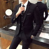 CINESSD     New Men's Business Casual Blazers 3 Piece Suits Set Coat Vest Pants / Wedding Banquet Work Blazer Jacket Trousers S-5XL