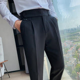 CINESSD     19 Color British Style Autumn Solid Business Casual Suit Pants Mens Clothing Simple Match Formal Wear Office Trousers Straight