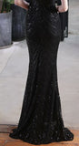 Cinessd   Evening Dress O-Neck sequin Mermaid Prom Long Formal Dresses Evening Gown