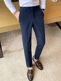 CINESSD   New Boutique Solid Color Men's Casual Business Office Suit Pants Groom Wedding Dress Party Casual Male Trousers